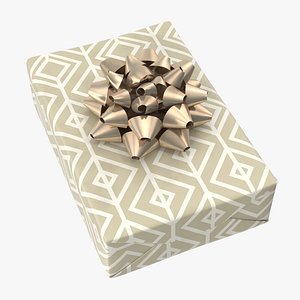 wrapped christmas gift 02 3D model
