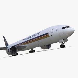 Singapore Airlines Boeing 777 Rigged for Maya model