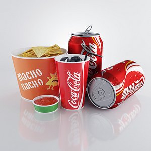 nachos cola 3d obj