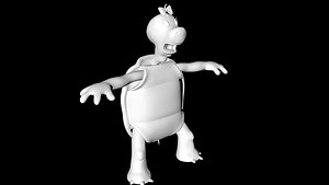 3D model cartoon turtle girl