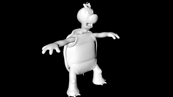 3D model cartoon turtle girl