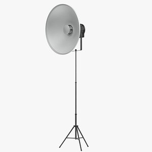 Beauty dish lamp on tripod 3D model