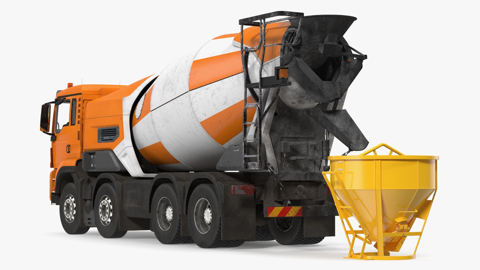 Electric Hybrid Mixer with Concrete Bucket 3D model preview