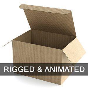 Cardboard Box 195x285cm - Rigged and Animated