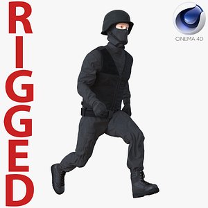 SWAT Man Rigged 3 for Cinema 4D