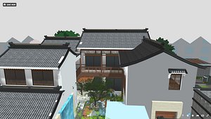 Complete Chinese Garden Courtyard Kit 3D Model Set Oriental 3D model