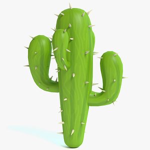 cartoon cactus 3d model