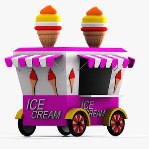 Cartoon Ice Cream Cart