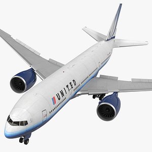 boeing 777-200 united airlines 3d model