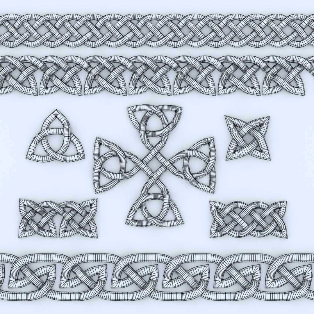 3D set celtic ornaments metal - TurboSquid 1311934