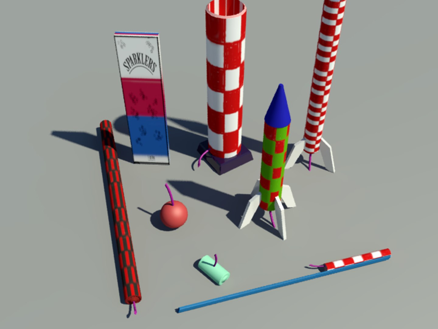 Fireworks Explosive 3d Model