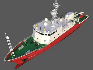 scientific research ship 3 3D model
