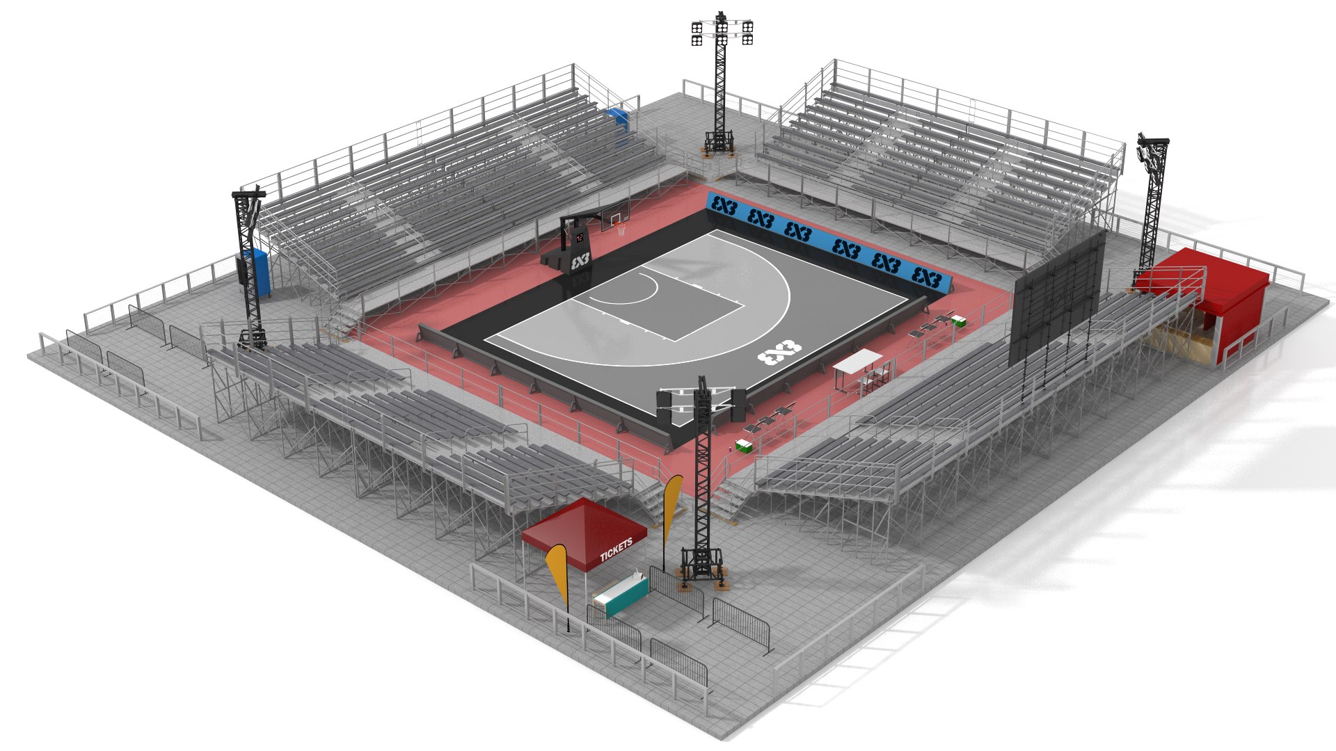 modèle 3D de Arène de basket 3x3 - TurboSquid 1886692