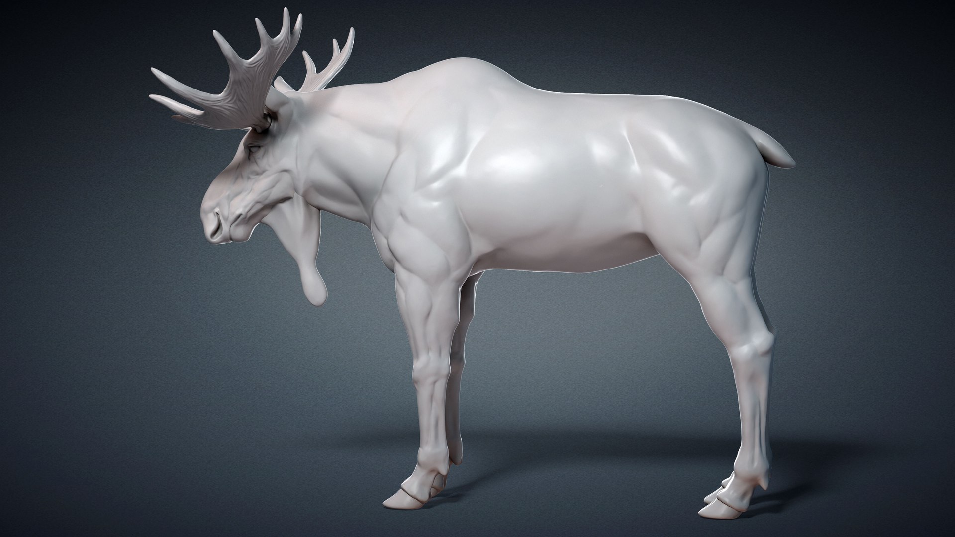 3D Model Moose Elk Base Mesh Sculpture - TurboSquid 2298856