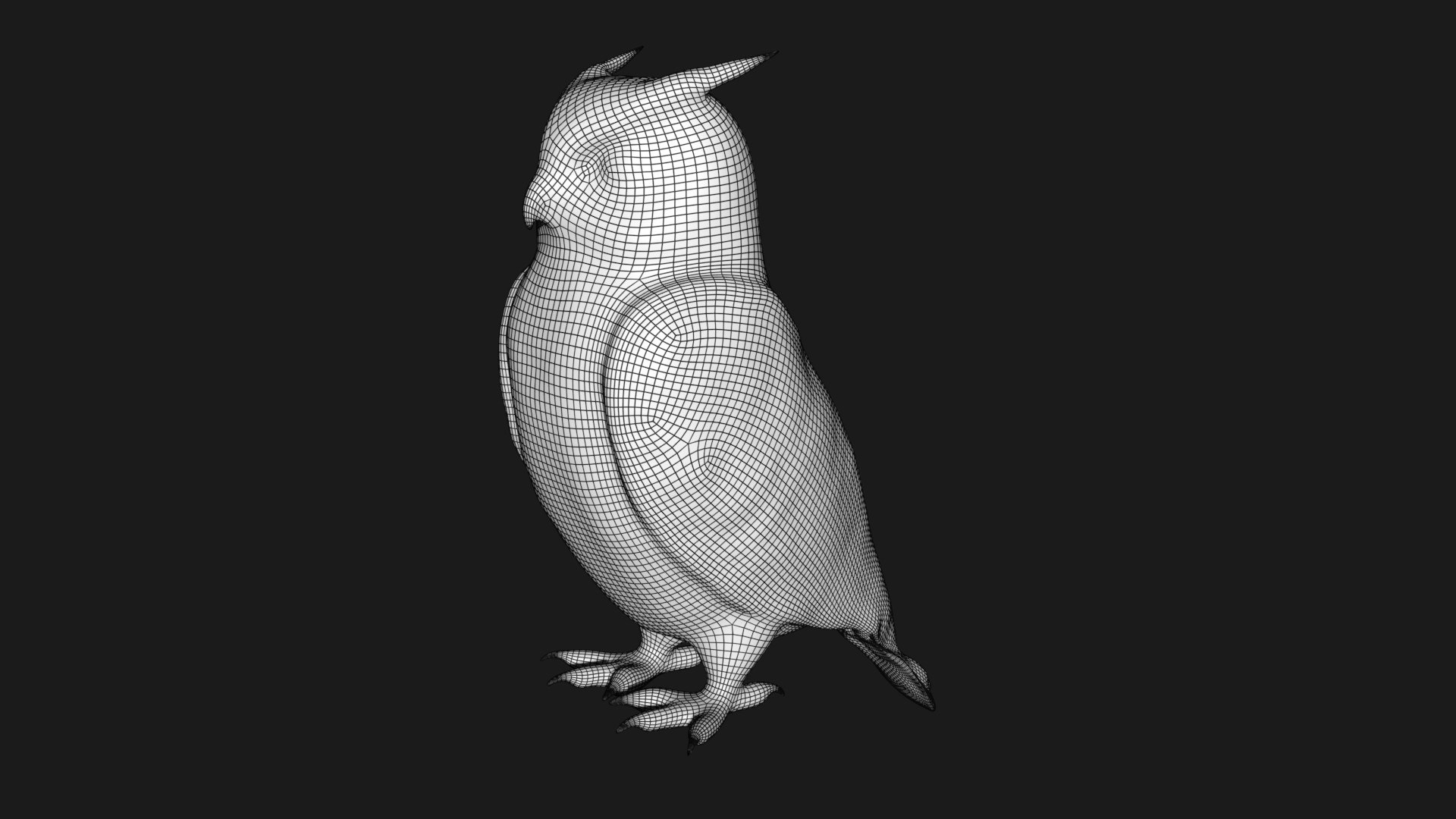 3D Fully Rigged Low Poly Standing Horned Owl Model - TurboSquid 1760956