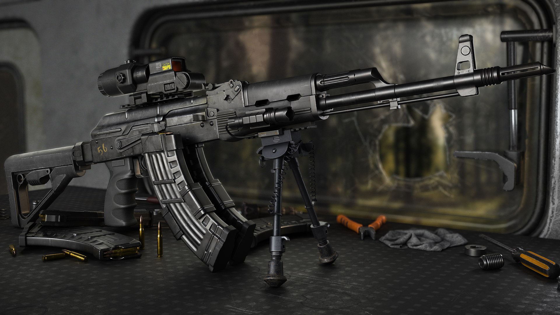 3D Modified AK47 Assault Rifle Model - TurboSquid 2065466