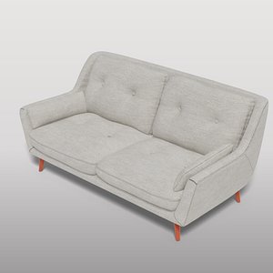 3D Contemporary Grey Sofa