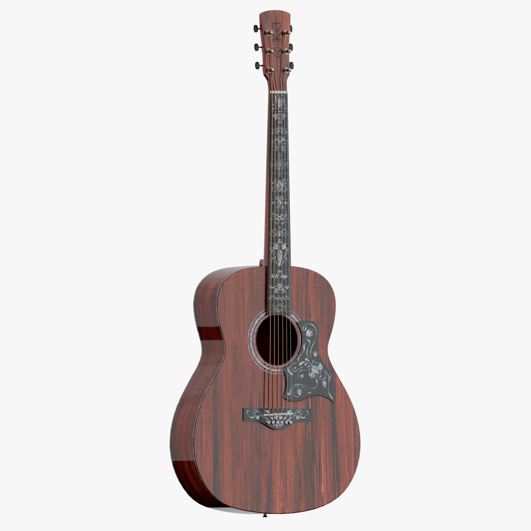 3D Triple O Acoustic Guitar PBR - TurboSquid 2317930
