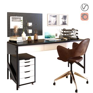 3D workplace office work model
