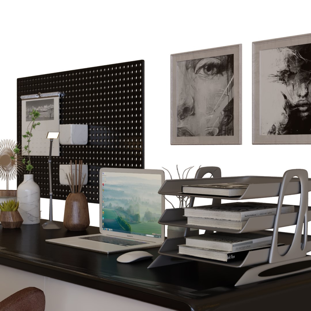 3D Workplace Office Work Model - TurboSquid 1617466