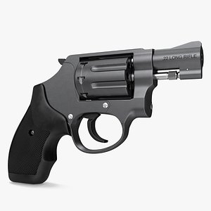 3D Small Black Revolver model