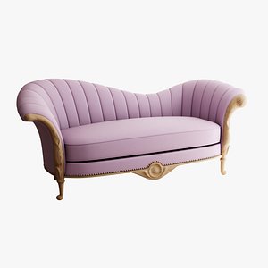 Furniture Sofa Chaise Lounge Lilac Polyester Natural Chestnut Legs 007 model