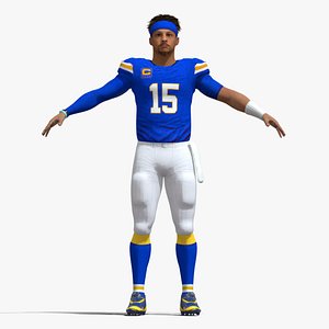 American Football Player A-Pose 3D