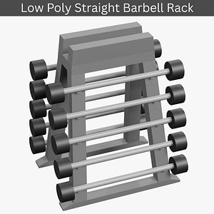 Low Poly Straight Barbell Rack