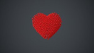 Beating Heart shape - forming animation from spheres