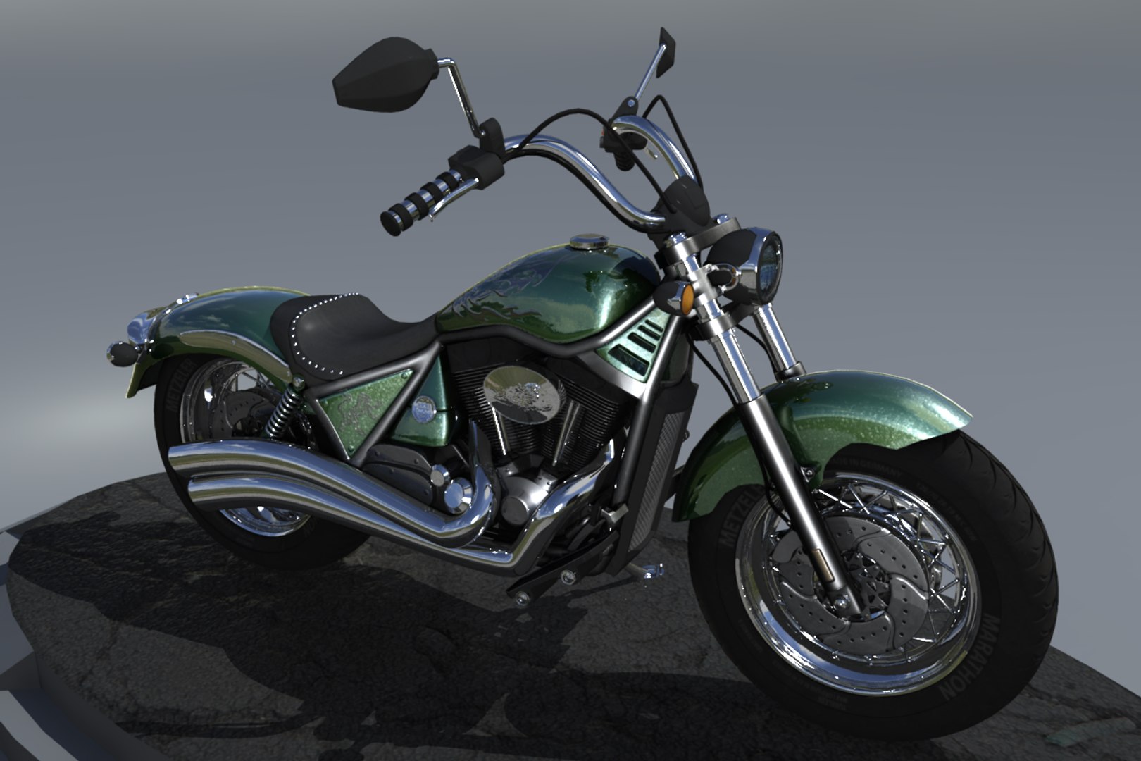 3d generic styled motorcycle model