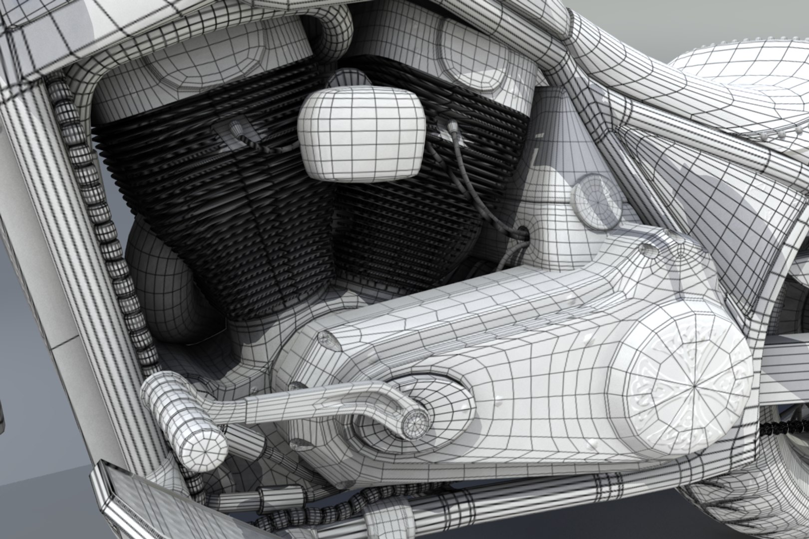 3d generic styled motorcycle model