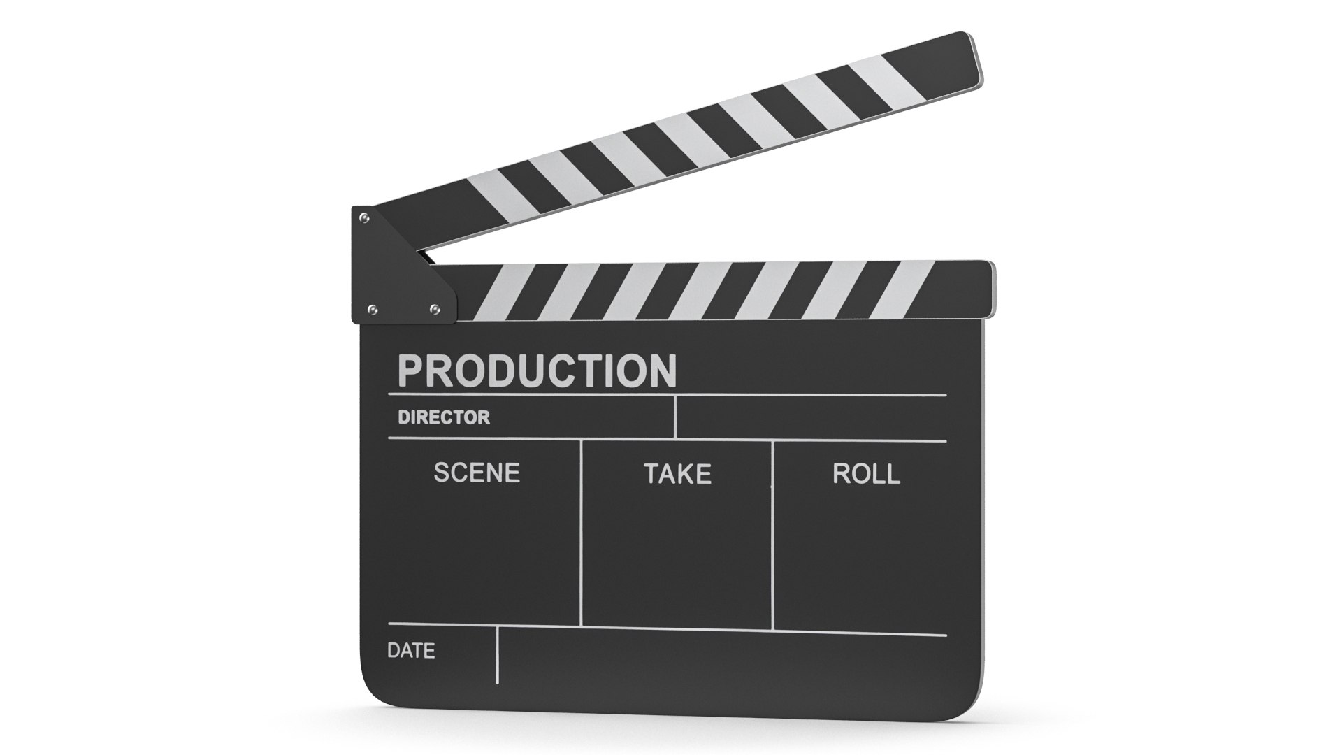 Clapperboard 3D model https://p.turbosquid.com/ts-thumb/Ti/lHJZr1/j3/clapperboard2/jpg/1707648100/1920x1080/fit_q87/5922e634d9d647cb75252324c293ccde433d4371/clapperboard2.jpg