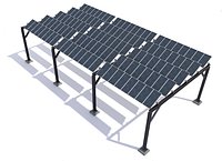 Elevated pv solar panel array construction