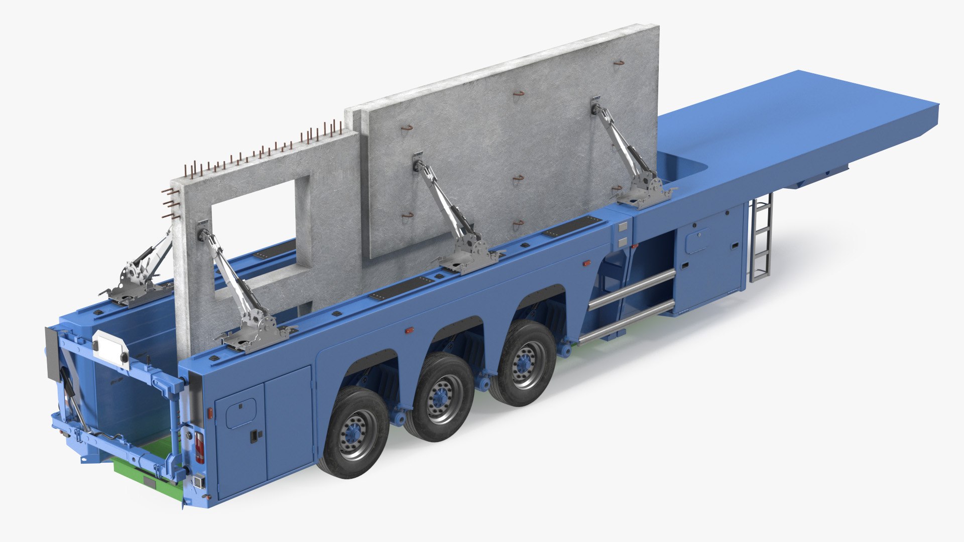 Concrete Panel Semi Trailer Loaded 3D model preview
