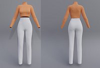 Female outfit - Turtleneck croptop  and pants