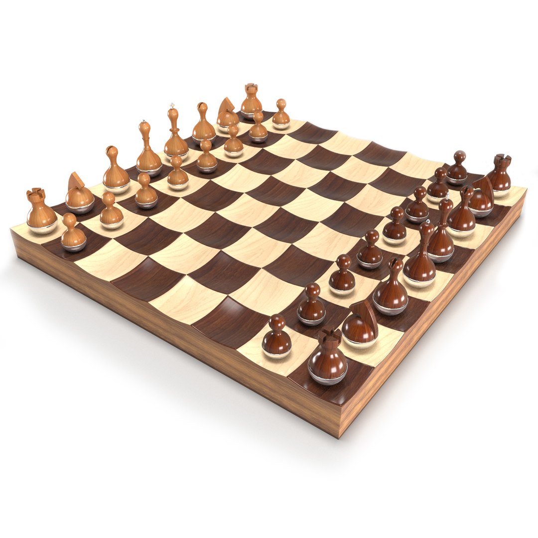 3d Modeled Wobble Chess Set Model