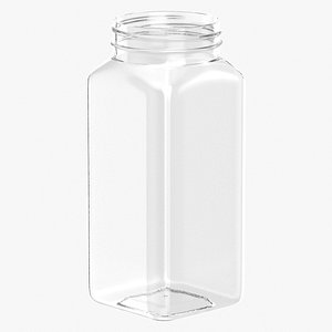 Plastic Square Bottle 16oz 480ml No Cap