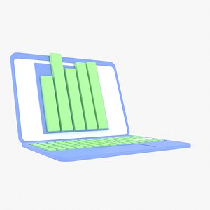 3D illustration website design laptop