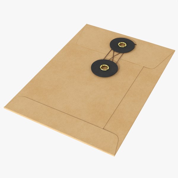 Envelope with string mockup 3D