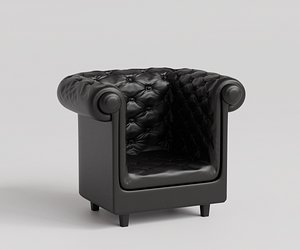 3D Modern Leather Sofa Single Seat model