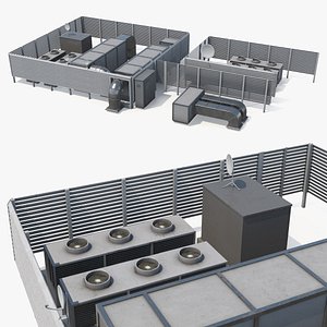 Industrial HVAC Rooftop System Modular 3D model