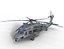 A Military Helicopter UH-60 Blackhawk Stealth Gunship Rigged