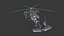A Military Helicopter UH-60 Blackhawk Stealth Gunship Rigged