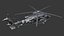 A Military Helicopter UH-60 Blackhawk Stealth Gunship Rigged