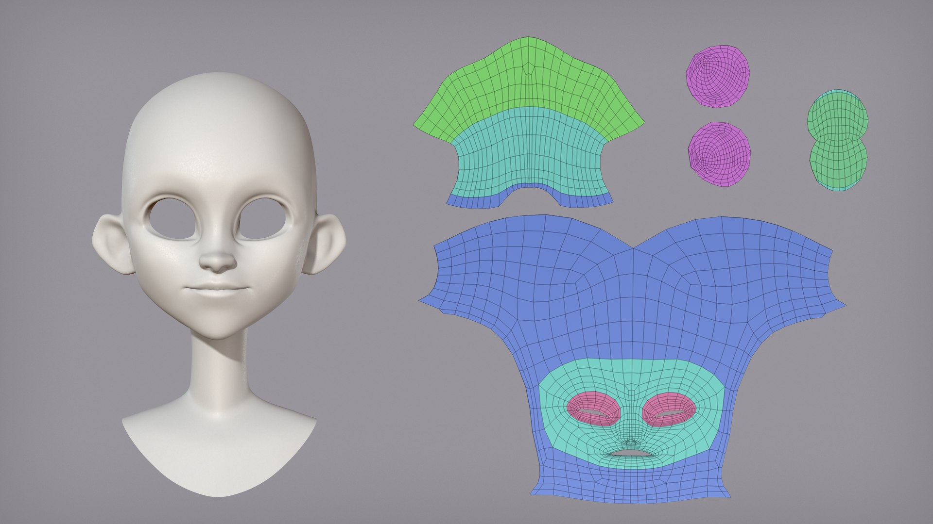 3D character head female male model - TurboSquid 1583441