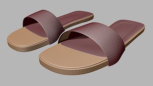 3D Round-Toe Single-Strap Slide Sandals 01