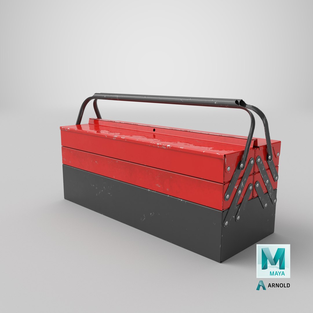 Metal Cantilever Tool Box 3 Tier Closed model TurboSquid 2027618