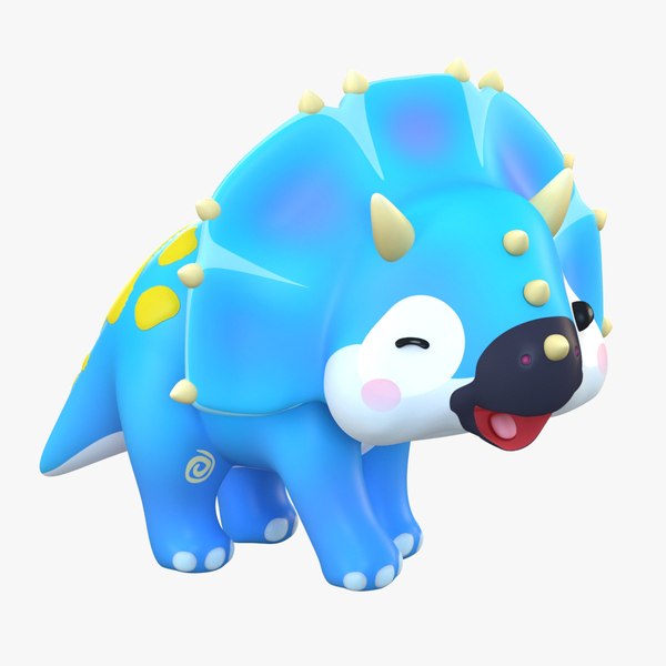 cartoon dinosaur triceratops model