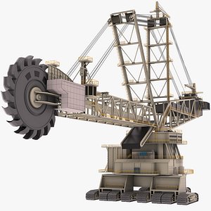 3D Mining Multi Bucket Wheel Excavator model