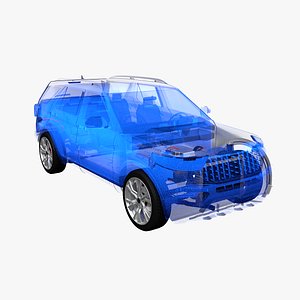 3D Generic Electric Car FWD Chassis X-Ray